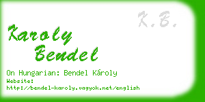 karoly bendel business card